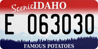 ID license plate E063030