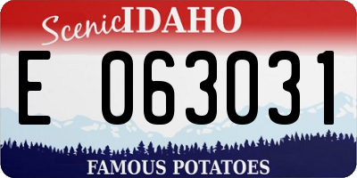 ID license plate E063031