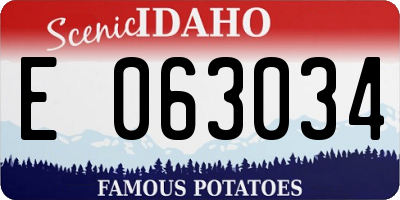 ID license plate E063034