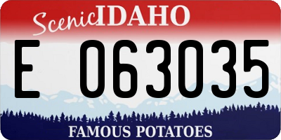ID license plate E063035