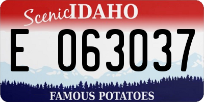 ID license plate E063037