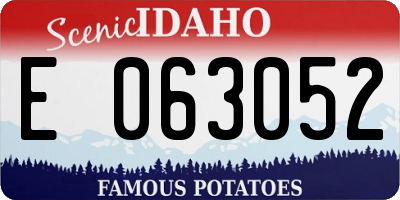 ID license plate E063052
