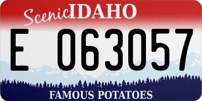 ID license plate E063057