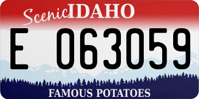ID license plate E063059