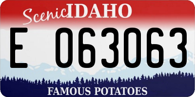 ID license plate E063063