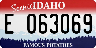 ID license plate E063069
