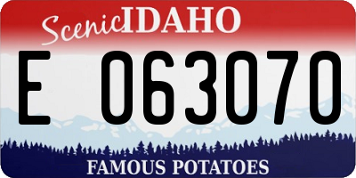 ID license plate E063070