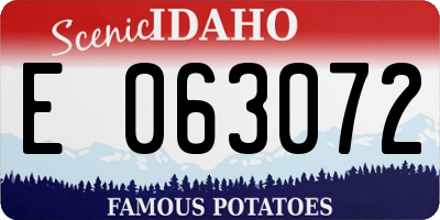 ID license plate E063072