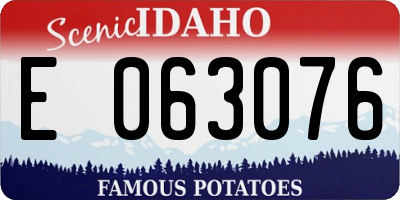 ID license plate E063076