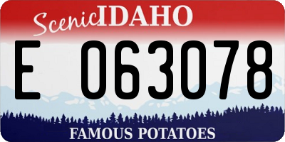 ID license plate E063078