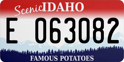 ID license plate E063082