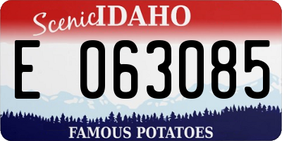 ID license plate E063085