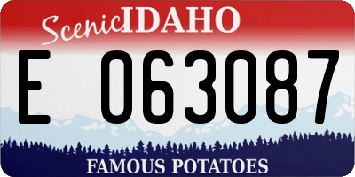 ID license plate E063087