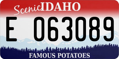 ID license plate E063089