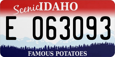 ID license plate E063093