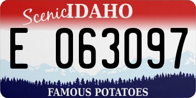 ID license plate E063097