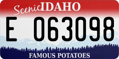ID license plate E063098