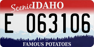 ID license plate E063106