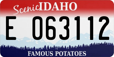 ID license plate E063112