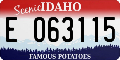 ID license plate E063115