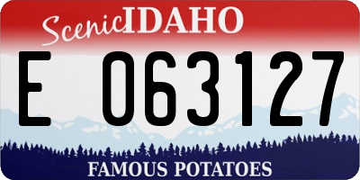 ID license plate E063127