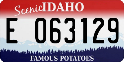 ID license plate E063129