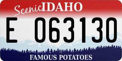 ID license plate E063130