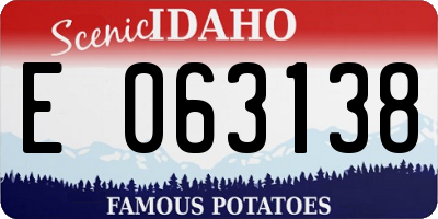ID license plate E063138