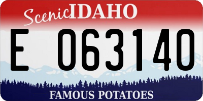 ID license plate E063140