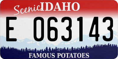 ID license plate E063143