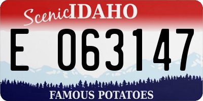 ID license plate E063147