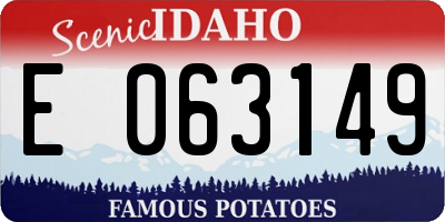 ID license plate E063149
