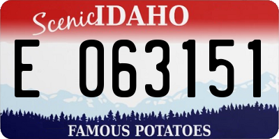 ID license plate E063151