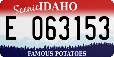 ID license plate E063153