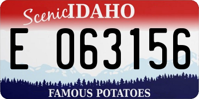 ID license plate E063156