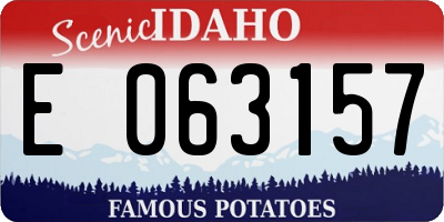 ID license plate E063157