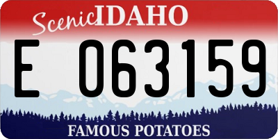 ID license plate E063159
