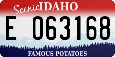 ID license plate E063168