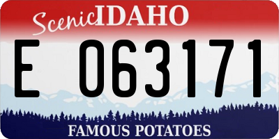 ID license plate E063171