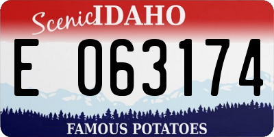 ID license plate E063174
