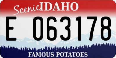 ID license plate E063178