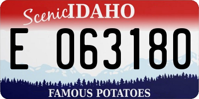 ID license plate E063180
