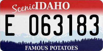 ID license plate E063183