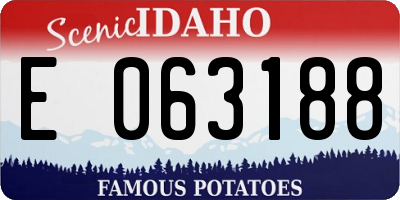 ID license plate E063188