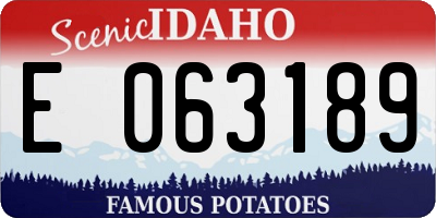 ID license plate E063189