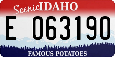 ID license plate E063190