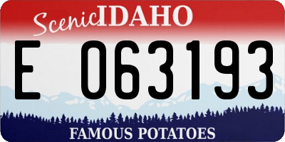 ID license plate E063193