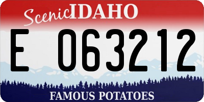 ID license plate E063212