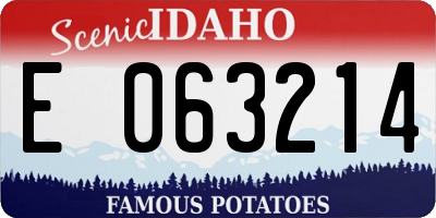 ID license plate E063214