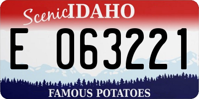 ID license plate E063221